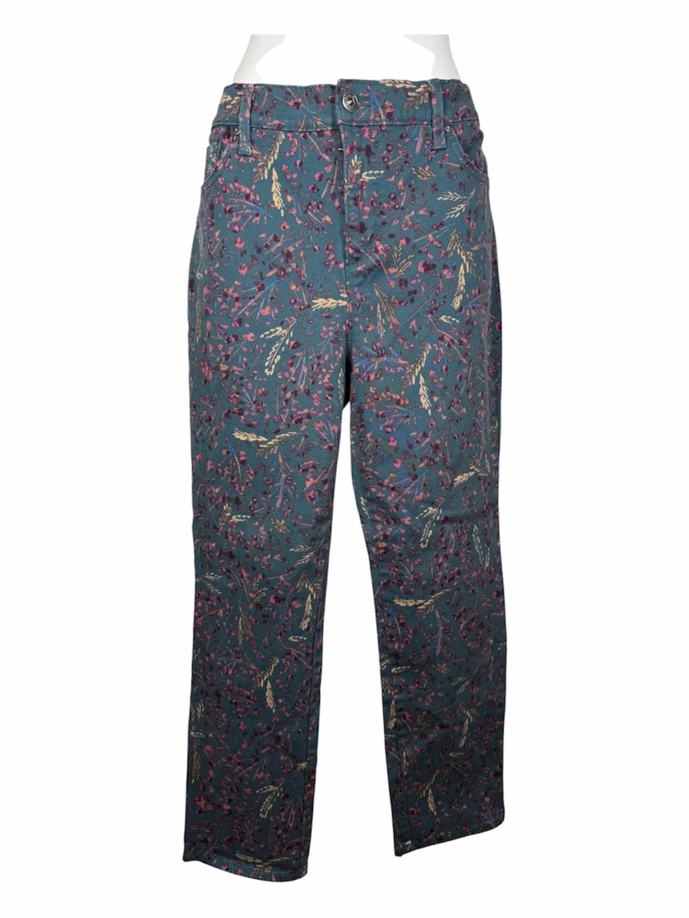 Gloria Vanderbilt Amanda Jeans Floral 8 Petite Botanical Straight Leg⁠ Whimsical